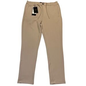 Denim & Flower Ricky Singh Men's Beige Athleisure Dress Hybrid Pants NWT Size L